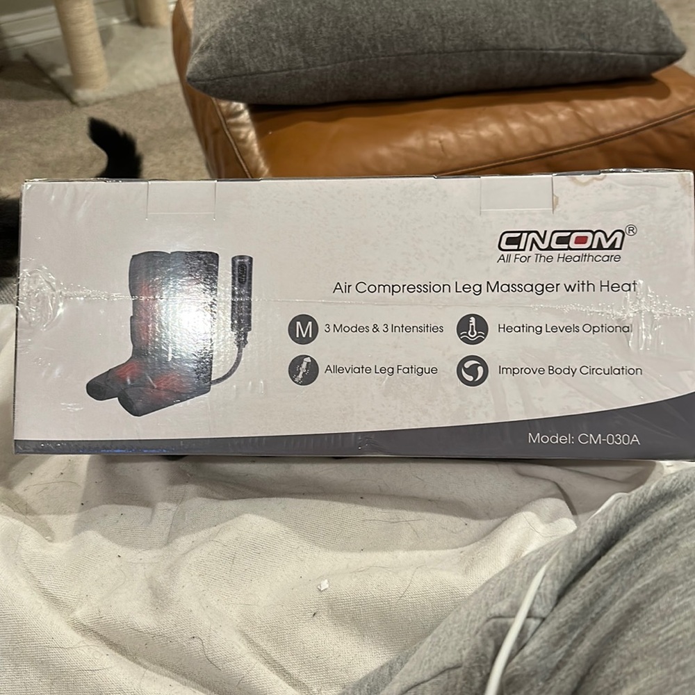 Compression leg massager with heat.